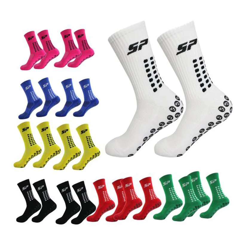 1 Pairs New Men Women Soft Breathable Anti-slip Football Socks Running Soccer Basketball Cycling Sports Grip Socks