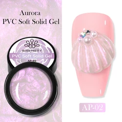 BORN PRETTY 5ml Modeling Carving Gel Nail Polish Aurora PVC Soft Solid Gel Soak Off UV LED 3D Color Hard Nail Art Pearl Gel