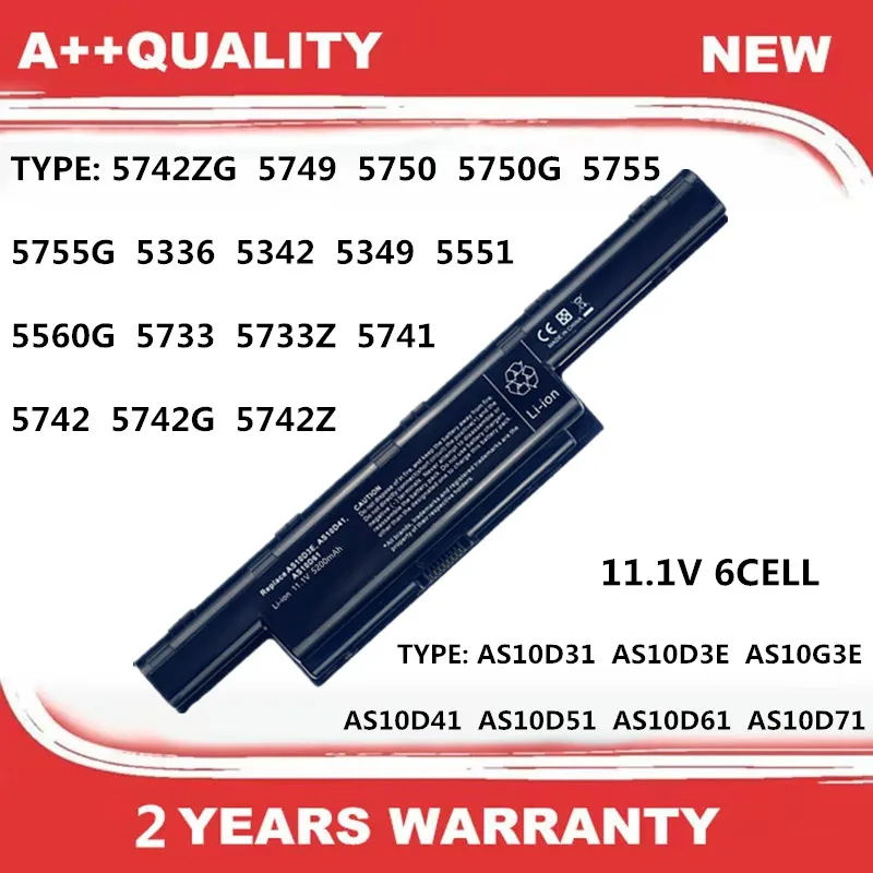 

Laptop Battery for Acer Aspire 5742ZG 5749 5750 5750G 5755 5755G 5336 5342 5349 5551 5560G 5733 5733Z 5741 5742 5742G 5742Z