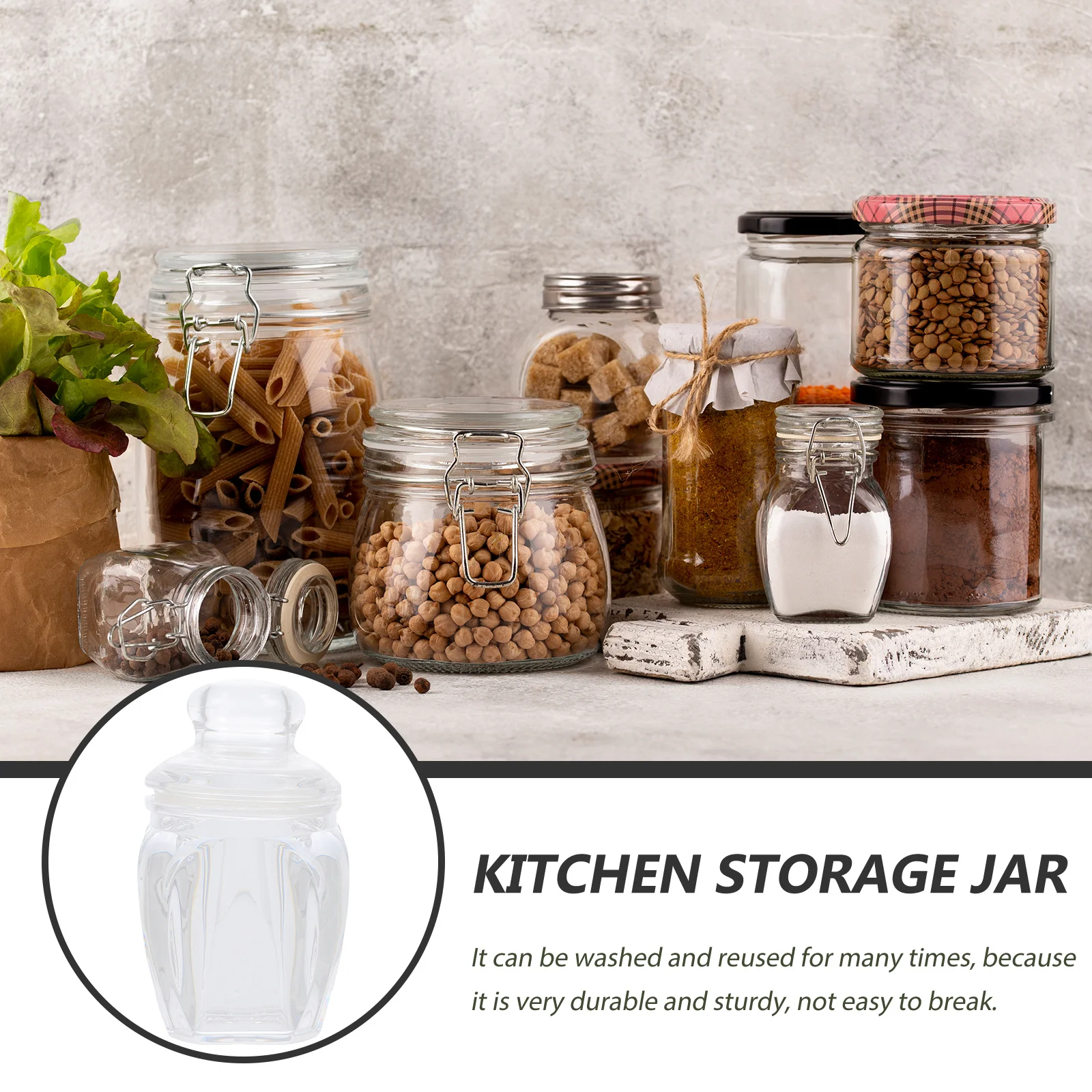 

Portable Clear Candy Jar with Lid Tea Storage Container for Home and Party Use Food Organizer Plastic Sweet Jars