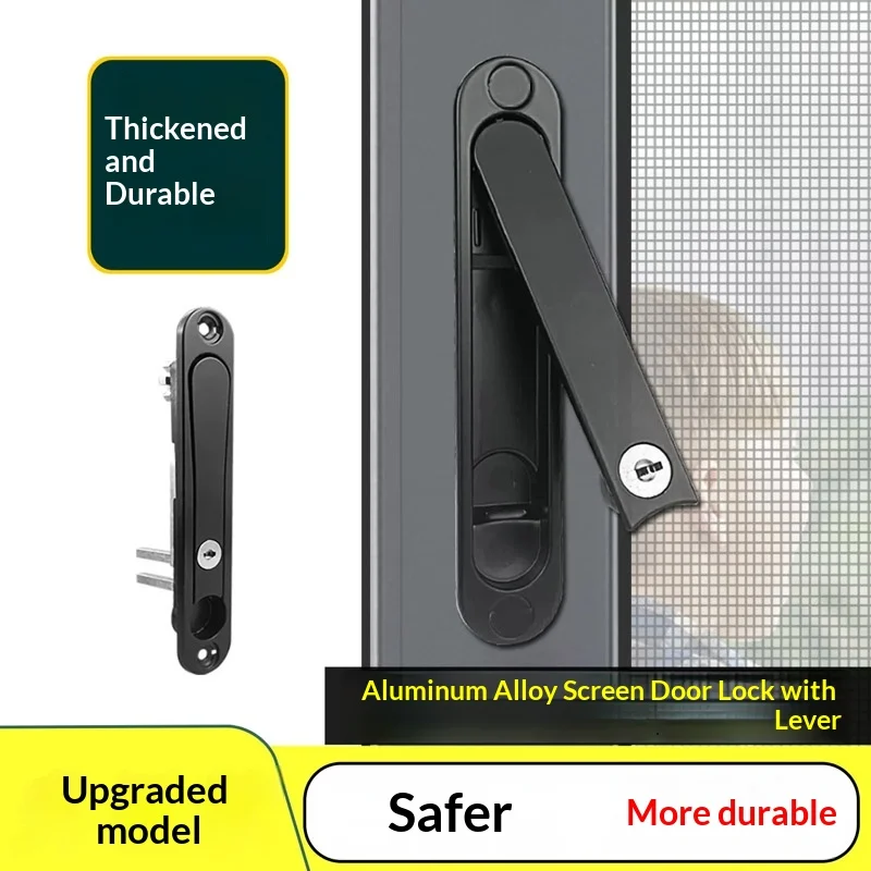 Invisible Handle Gear Lock Sliding Window Security Lock Flat Bar Fork Lock Diamond Mesh Handle Accessories For Home Security