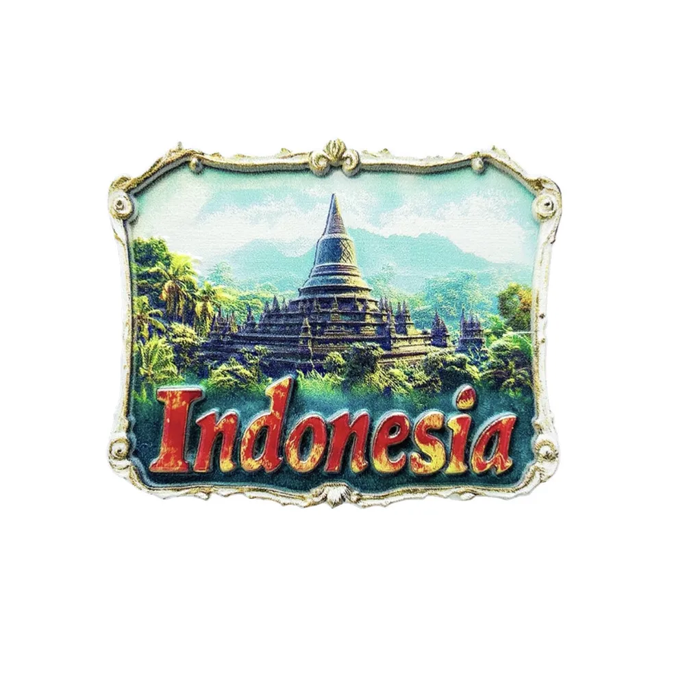Asia Indonesia Bali Ijen Tourist Souvenir Fridge Bromo Island Magnets Decoration Handicraft Magnetic Refrigerator