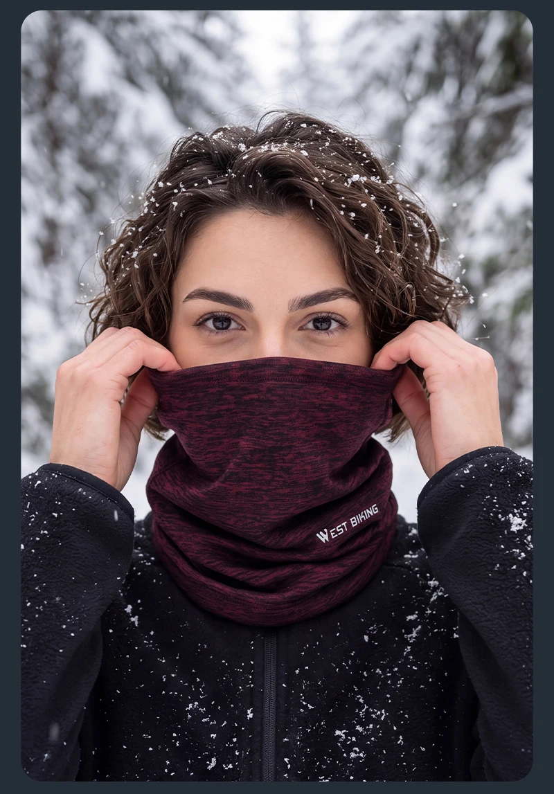 WEST BIKING Winter-Fahrradschleier Winddichte Thermische Sturmhaube Nackenwärmer für Skifahren Motorrad Atmungsaktive Fleece-Gesichtsmaske Warm – Detail 17