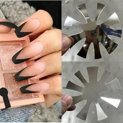 1pc Deep Smile Line Acrylic French Nail Tip Cutter U/V Shaped Metal Nail Tool French Tips Shaper Trimmer Easy French Nail Tools*