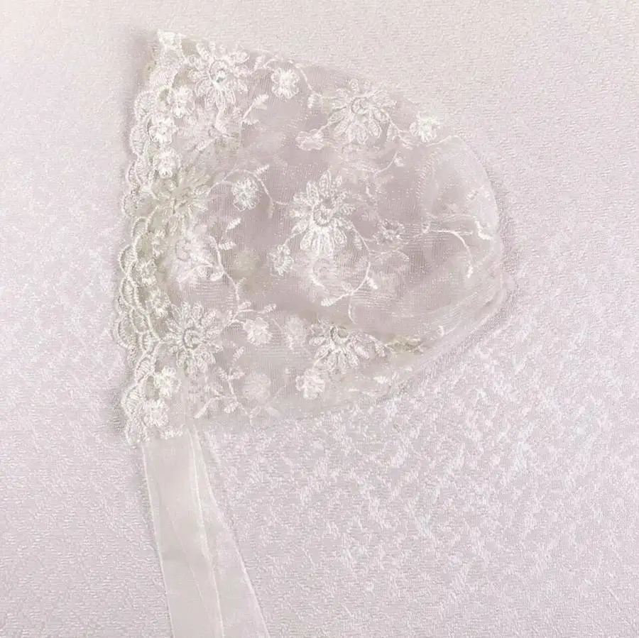 Handmade Baby Girl Lace Hat Baby Photography Props,Christening Baby Bonnet Newborn Hat,P1014