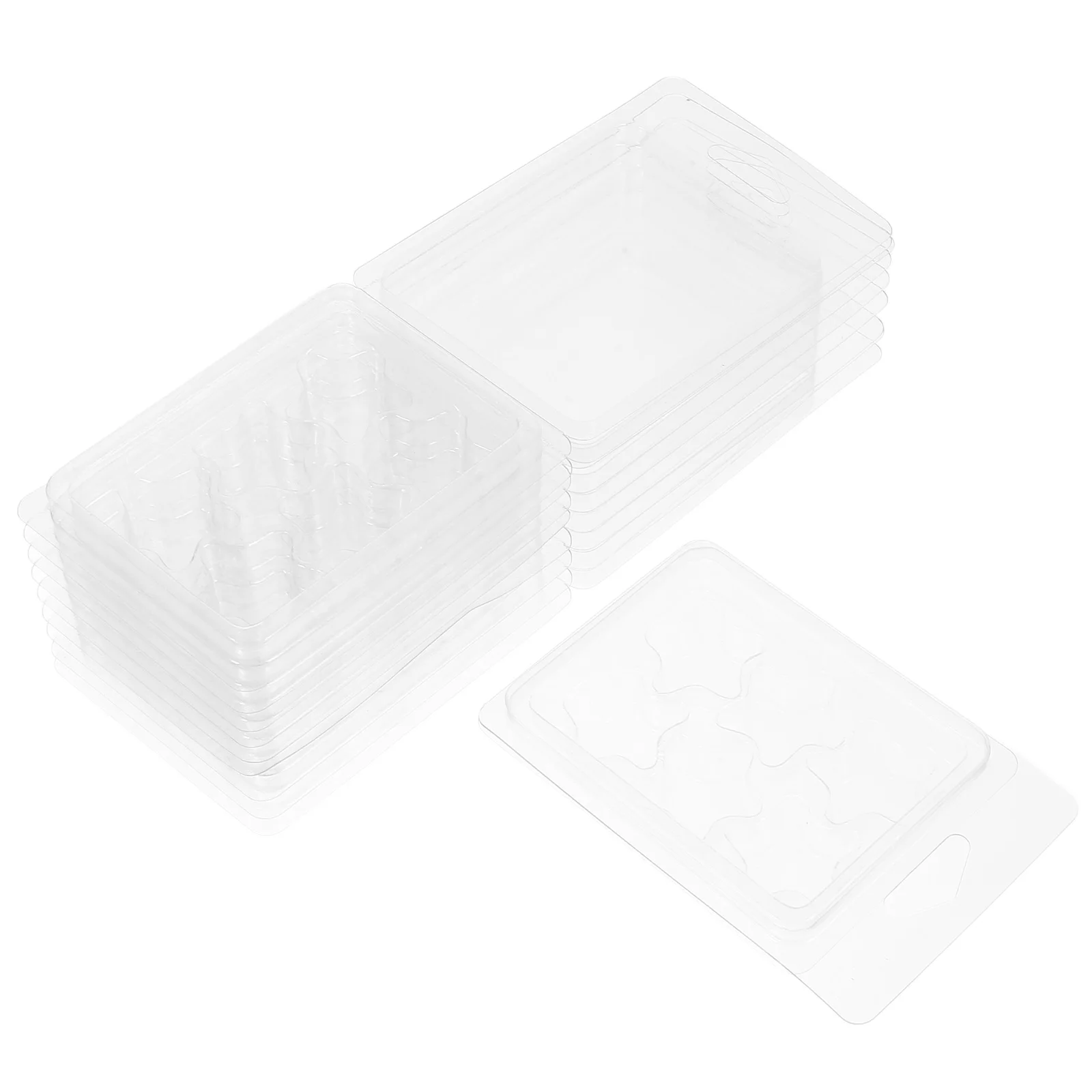 

10 Pcs Scented Wax Boxes for Melts Packaging Airtight Spice Containers Diffuse Clamshells Plastic Clear Molds Tarts 6 Cavity