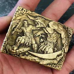 New Zorro 912 Carved Embossed Lighter Brass Samurai Fighting Beast Stone Pit Kerosene Lighter Classic Collection