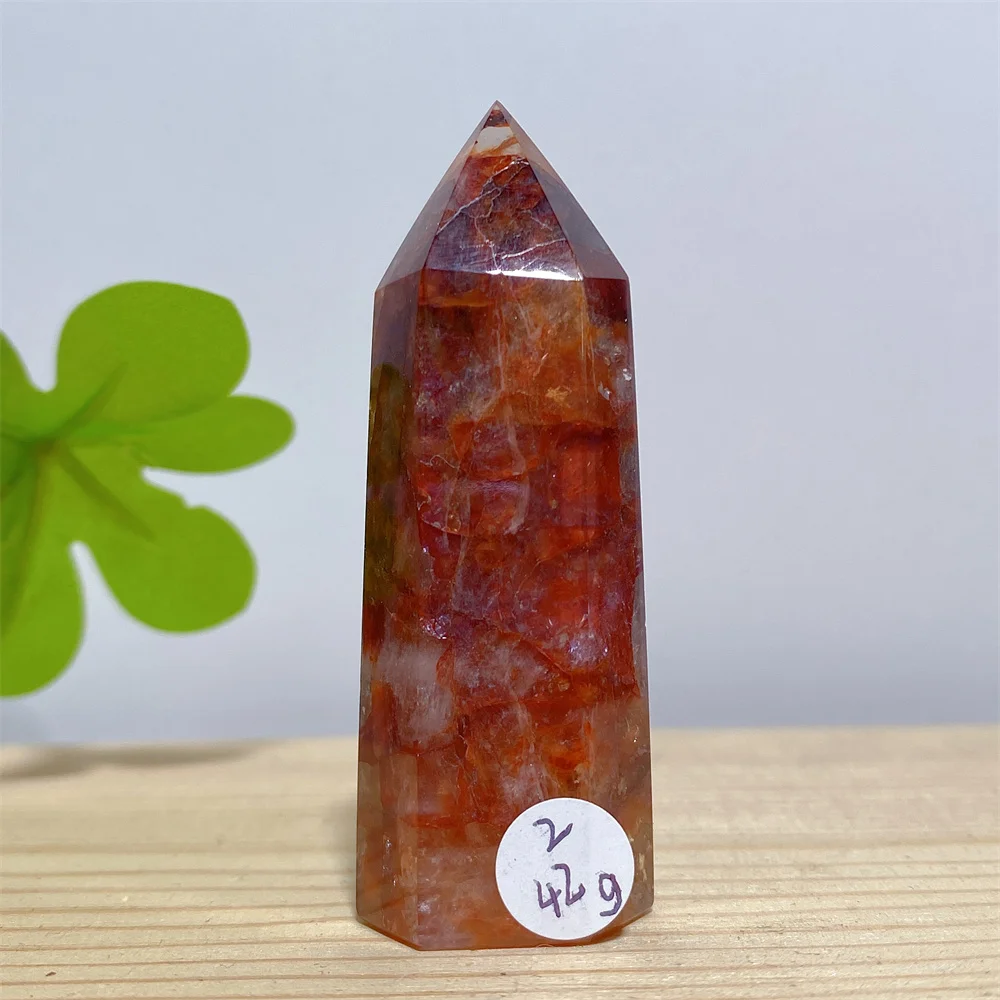 Natural  Fire Quartz Towers Obelisk Crystal Tower, Perfect Gift, Magic Point Healing Stone Obelisk Wand Stone Home Decor