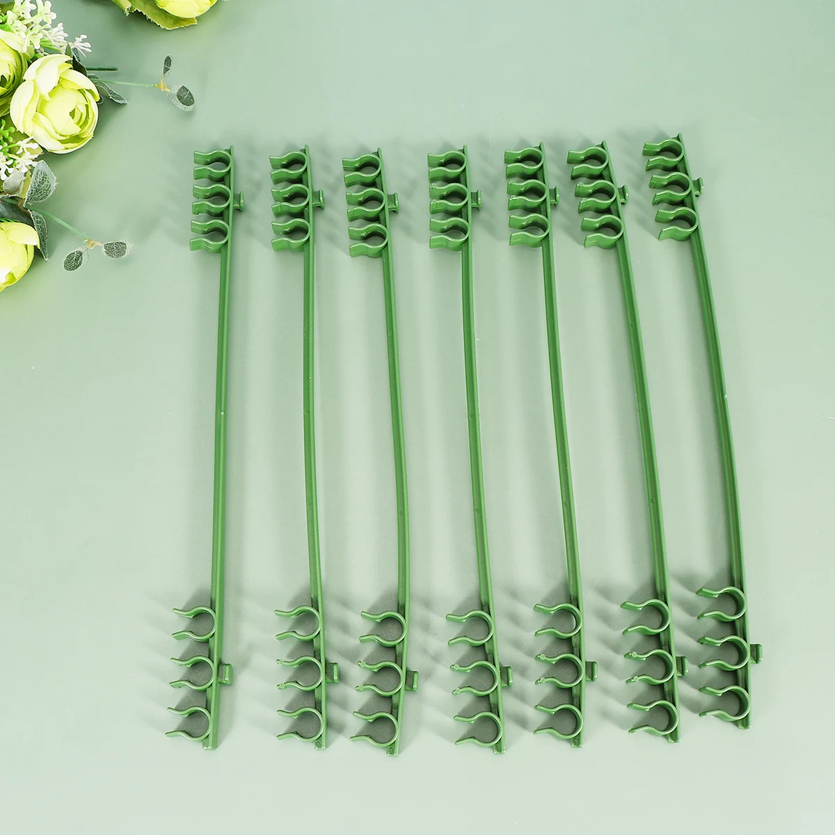 

50 шт., пластиковая опорная пряжка, регулируемая томатная огурец, восхождение, лоза, разъем для растений, подходит для 8 мм, круглая трубка, многоразовый садовый инструмент