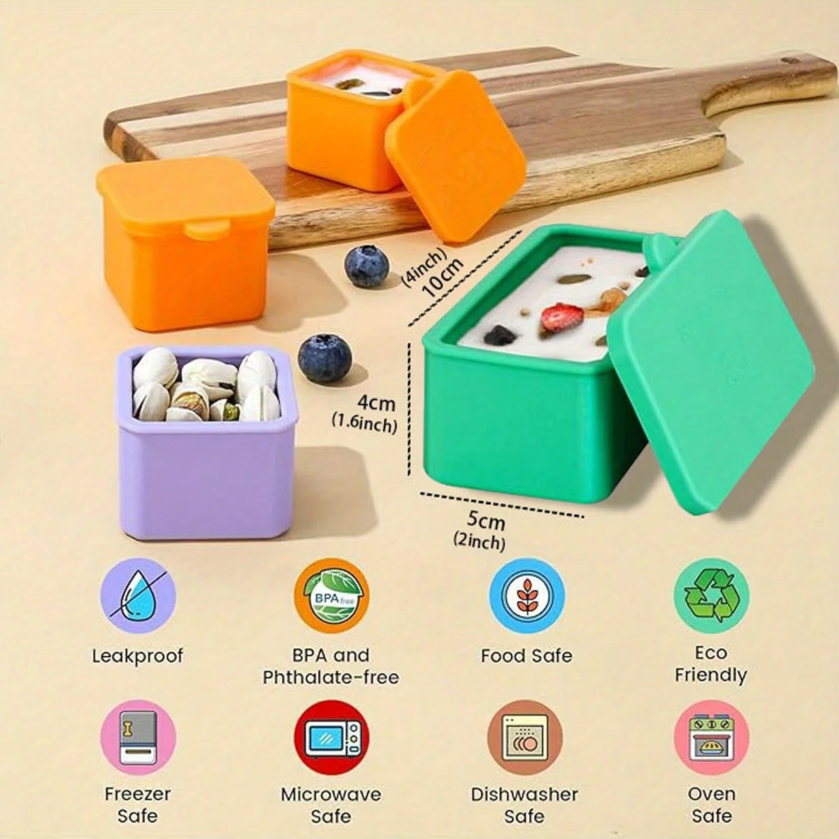2 Randomly Colored Leak Proof Dipping Box, Suitable for Most Bento Boxes, Suitable for School Lunches, Picnics, and Travel