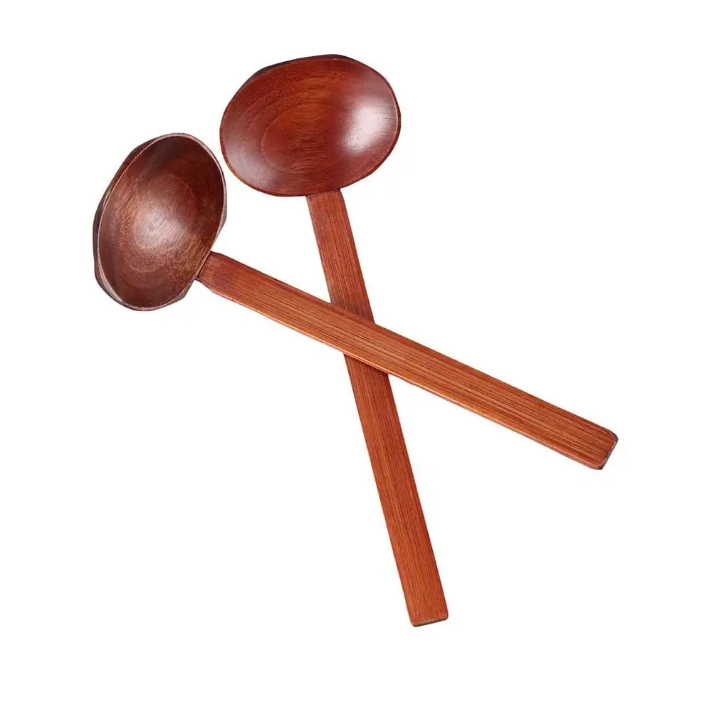 Cooking Multi-Use Long Handle Japanese Style Tableware Wooden Ramen Spoon Soup Spoon Kitchen Utensil Tool Slotted Spoon