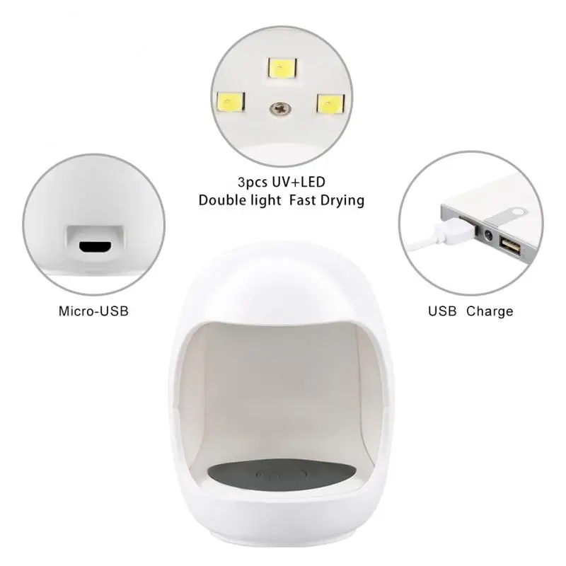 UV LED Lampe weiß 3w mit USB-Anschluss Nagel lampe Nagel Gel politur Nagel Ein finger Lampe Mini Maniküre Werkzeuge Trockner Trocknen