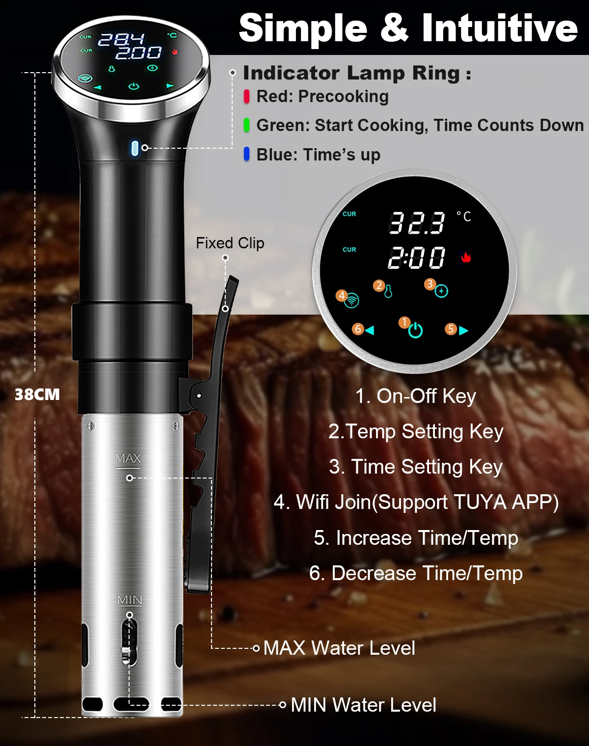Sous Vide Cooker 1100W Immersi - огляд і ціна Digital Sous Vide Precision Cooker