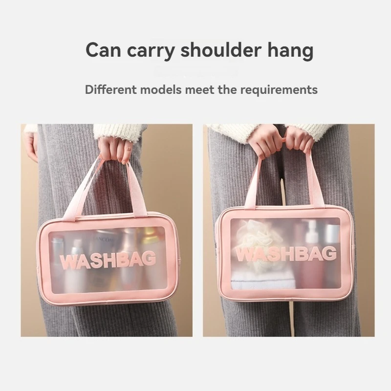 Simple Letters Pattern Makeup Bag, Versatile Lightweight Toiletry Wash Bag For Women