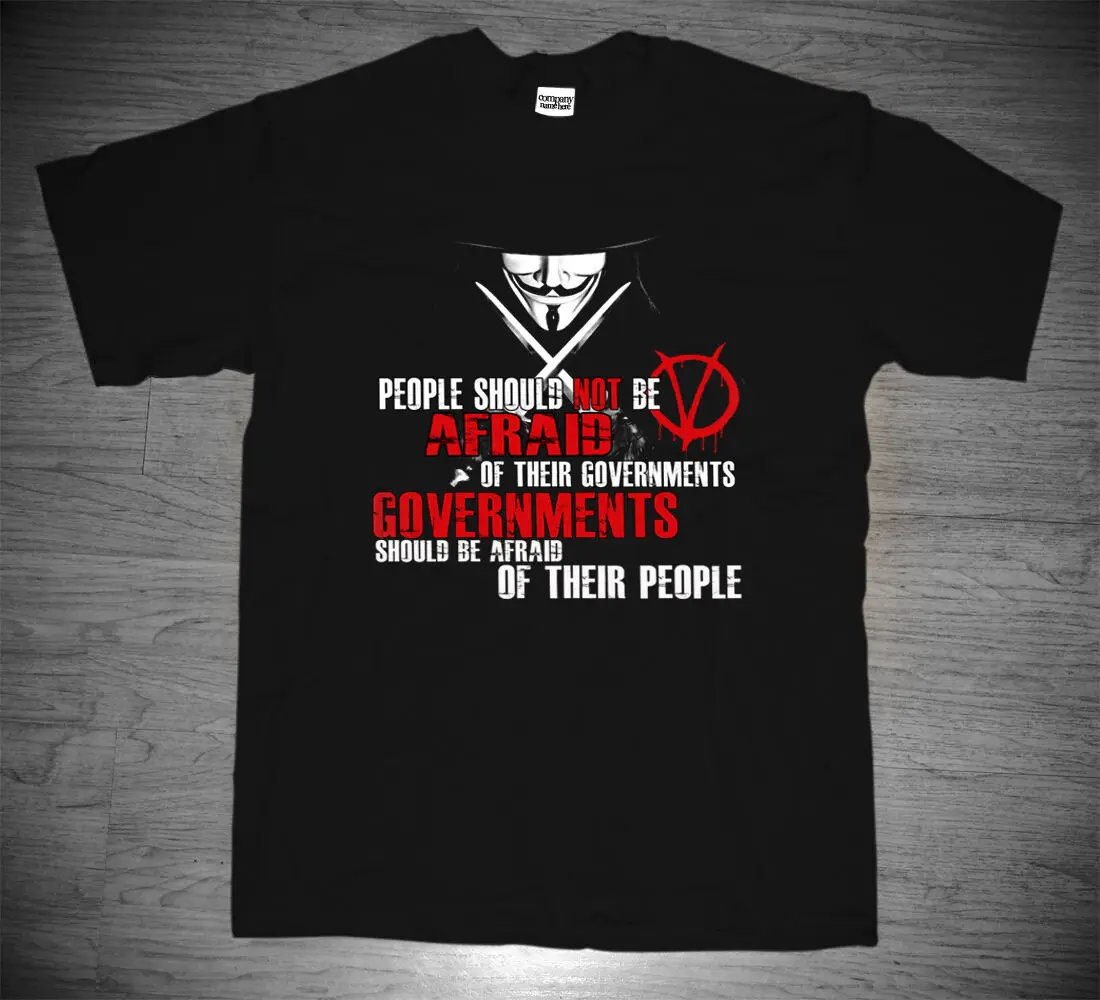 New V for Vendetta Guy Fawkes Mask Political Thriller Movie Quote T-shirt