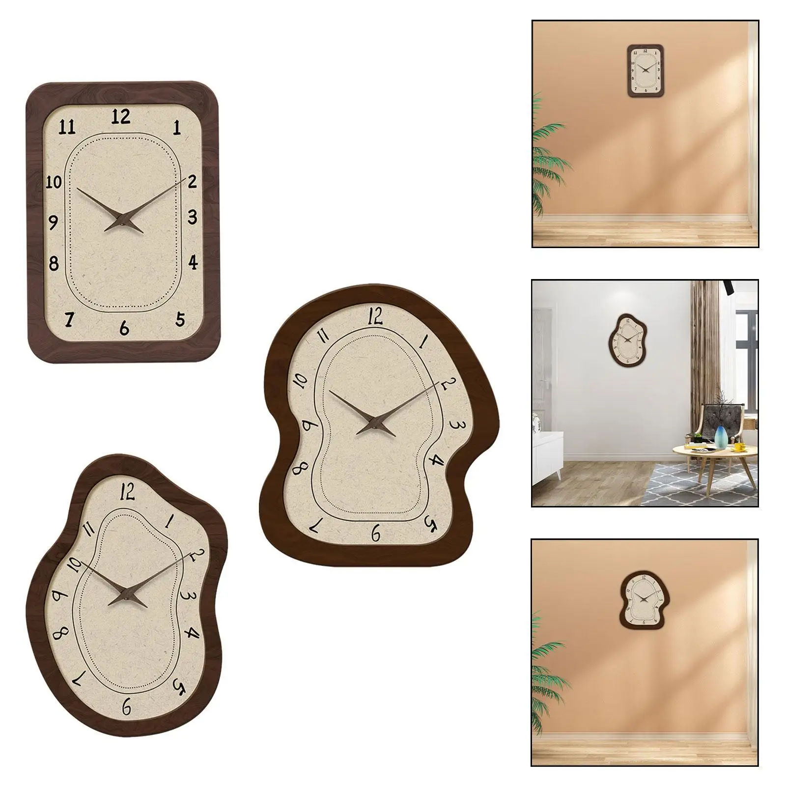 Wall Clock Creative Silent Nonticking for Dining Decorative Living Room