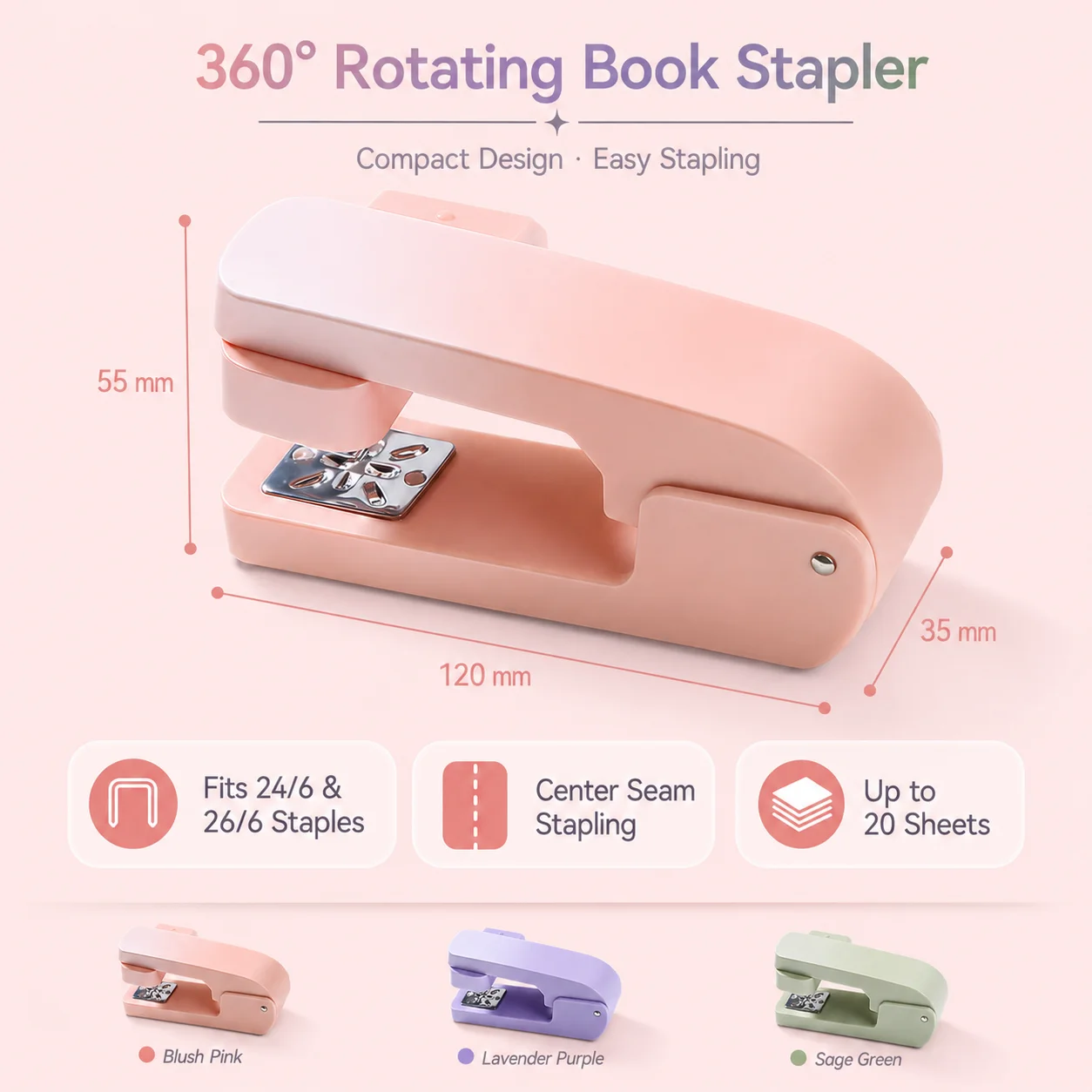 360 °   Grampeador Rotativo Mu - Home Office 2024 avaliação e preço