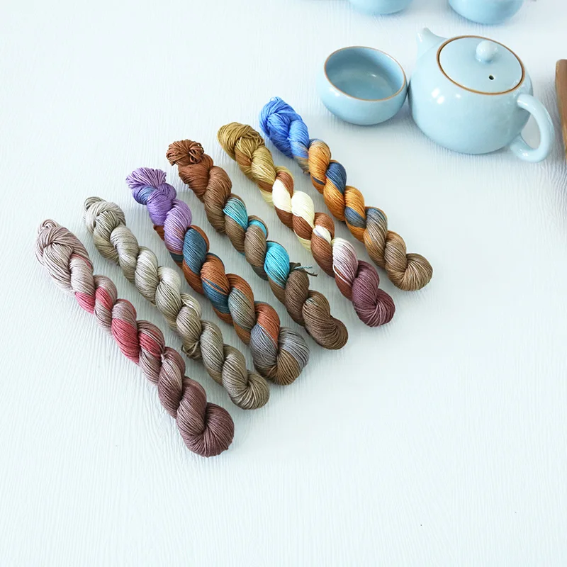 coffee 6 strands 100m Sashiko embroidery thread compact section hand-dyed tea mat coaster heat insulation pad sashiko thread