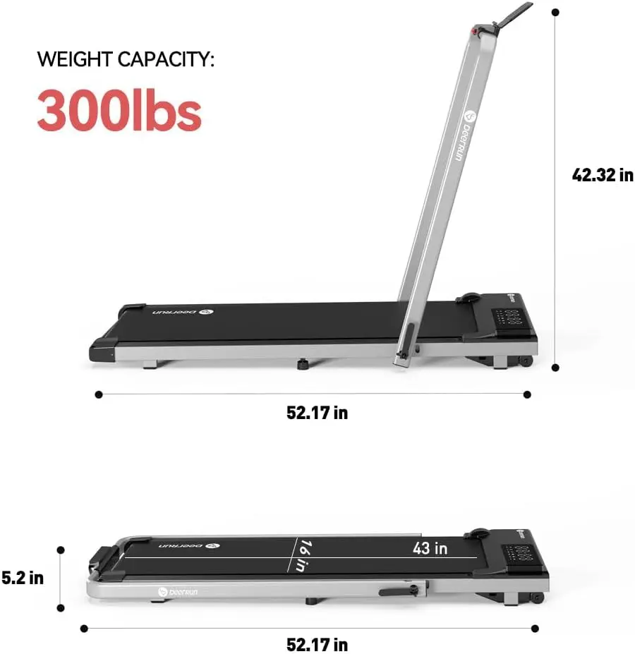 جهاز مشي 3 في 1 قابل للطي للمنزل، جهاز مشي قوي وهادئ بقوة 3.0 حصان تحت المكتب، وسادة مشي قابلة للطي بسعة 300 رطل