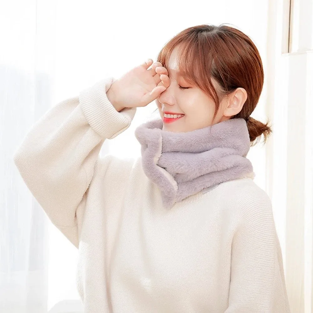 New Double-Layer Faux Fur Scarves Soft Solid Color Ring Scarves hickening Warm Circle Scarf Women