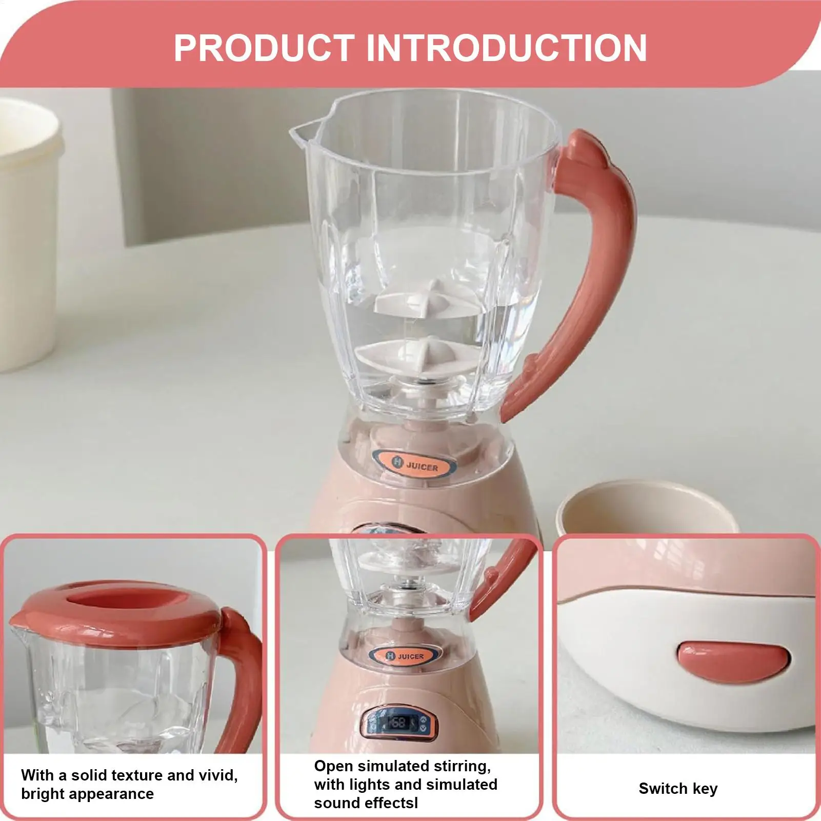 Juego de simulación de juguete licuadora de cocina con sonido para niños, juego educativo de imitación, exprimidor, juegos de parque de patio en casa para niños y niñas