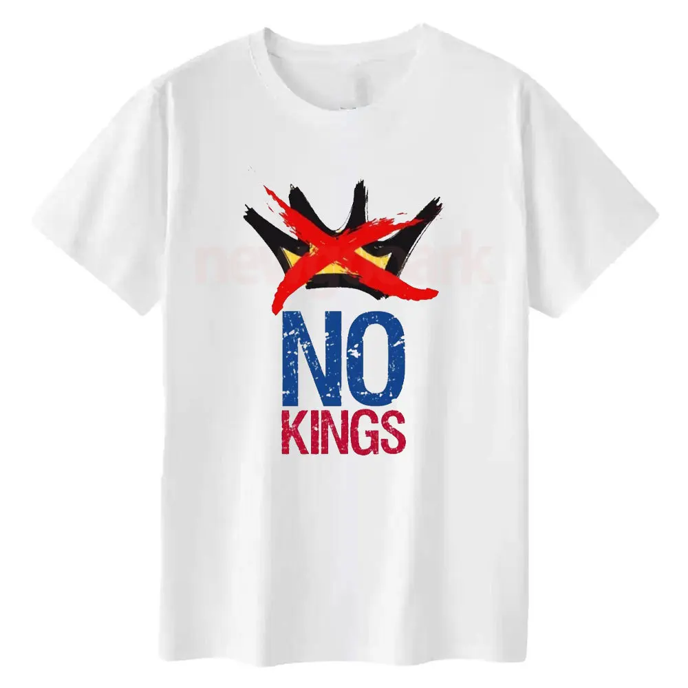 Humor No Kings in America Graphic T Shirts Woman Man Casual Casual T-shirt Classic O-neck Cotton Streetwear Short-sleev