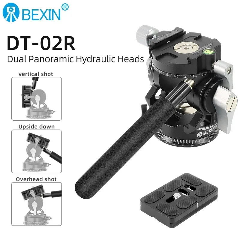 BEXIN DT-02R SLR Camera Tripod Handle Hydraulic Gimbal Portable Damping Panoramic Clamp Seat Gimbal Dedicated for Bird Watching