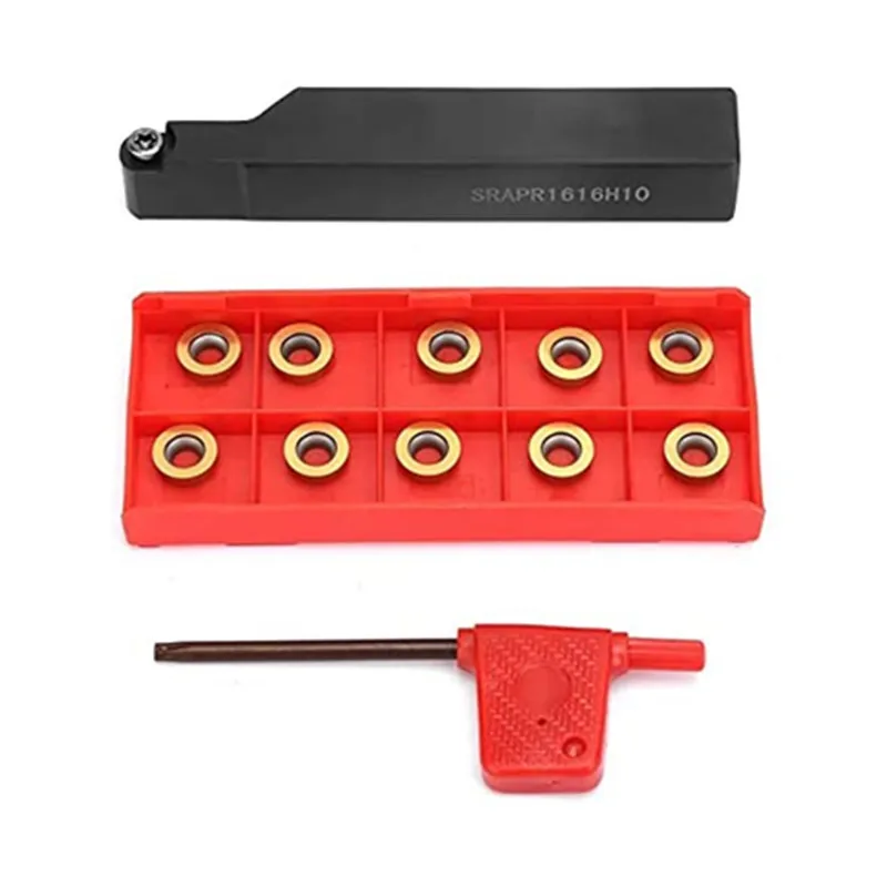 SRAPR1616H10 CNC Lathe Tool Holder +10 Pcs RPMT10T3MO Blade