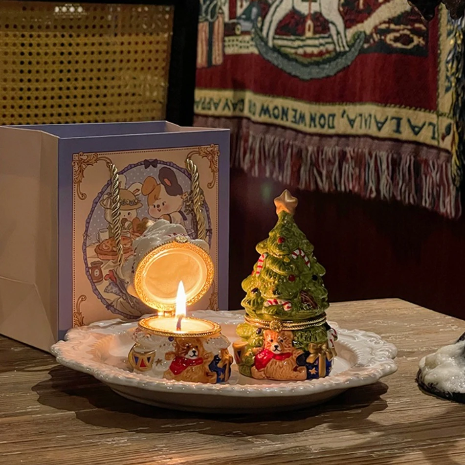 White Peach Oolong Aroma Scented Candle Gift Box Birthday Gift Souvenir Aromatherapy Candles Creative Beauty Crafts