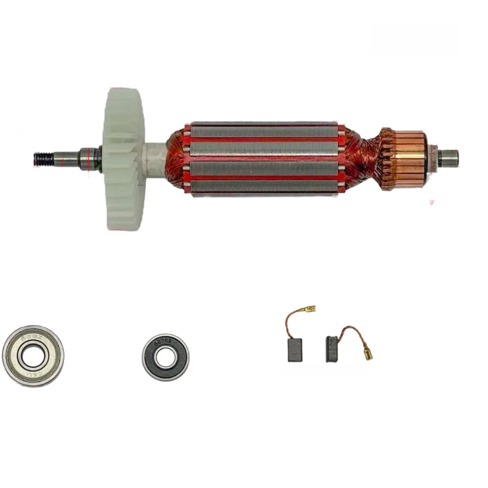 Copper For Rotor With Bearings And Carbon Brushes For Angle Grinder Replacement Parts 127.5mm Axle Distance Power Tool Accessori