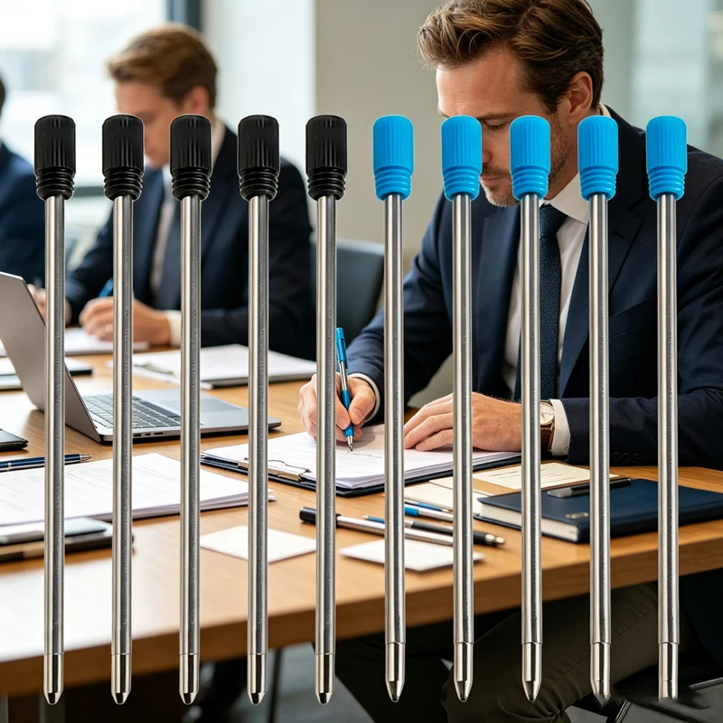30/50/100Pcs Ballpoint Pen Refills, 7/8.2/11.5cm 0.7mm Medium Tip Black & Blue Ink Rods for Student Office Writing Stationery view 3