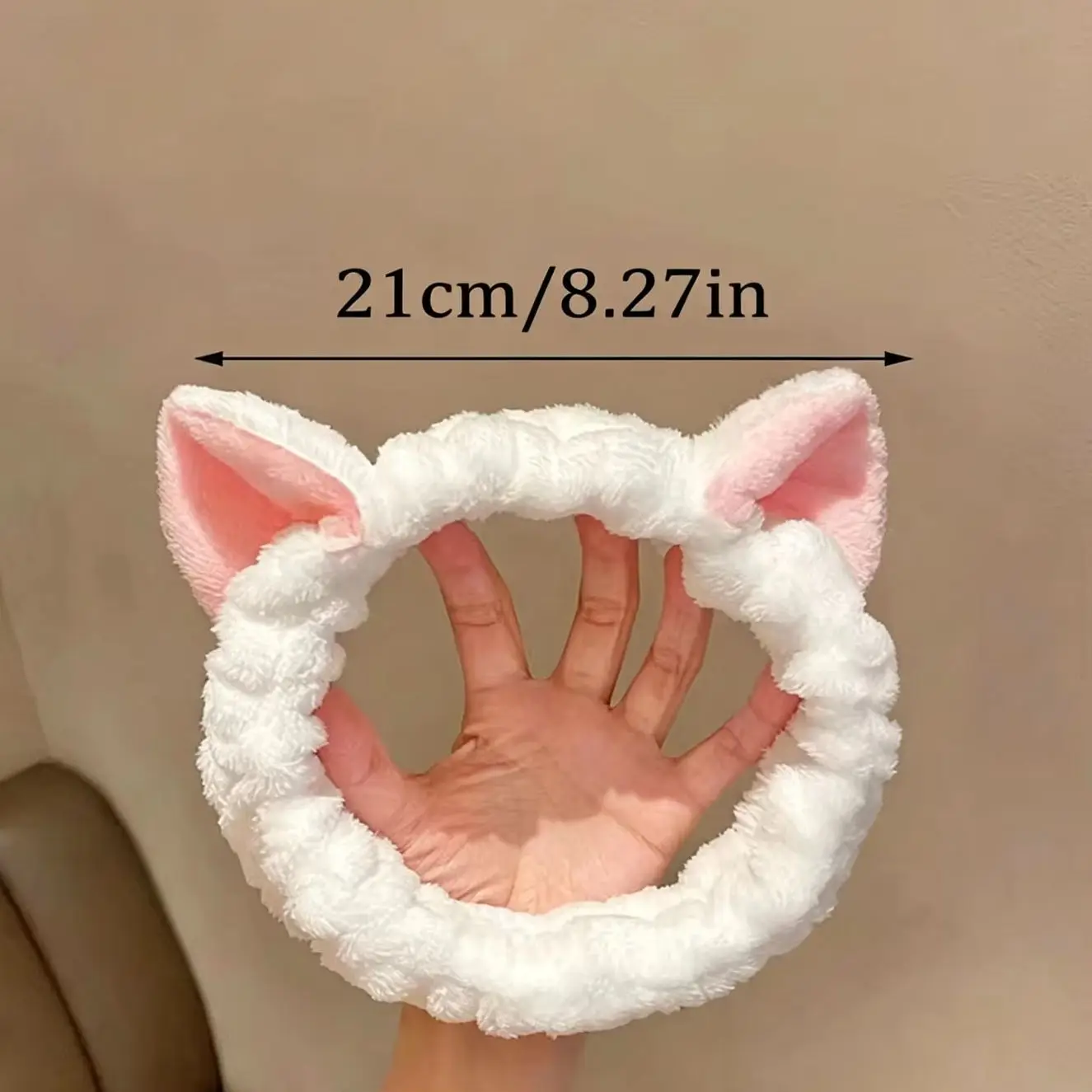 Cat's ears (Steamed cat-ear shaped bread) hair band Cute soft hair bow hair band, wash, make up and apply facial mask headdress