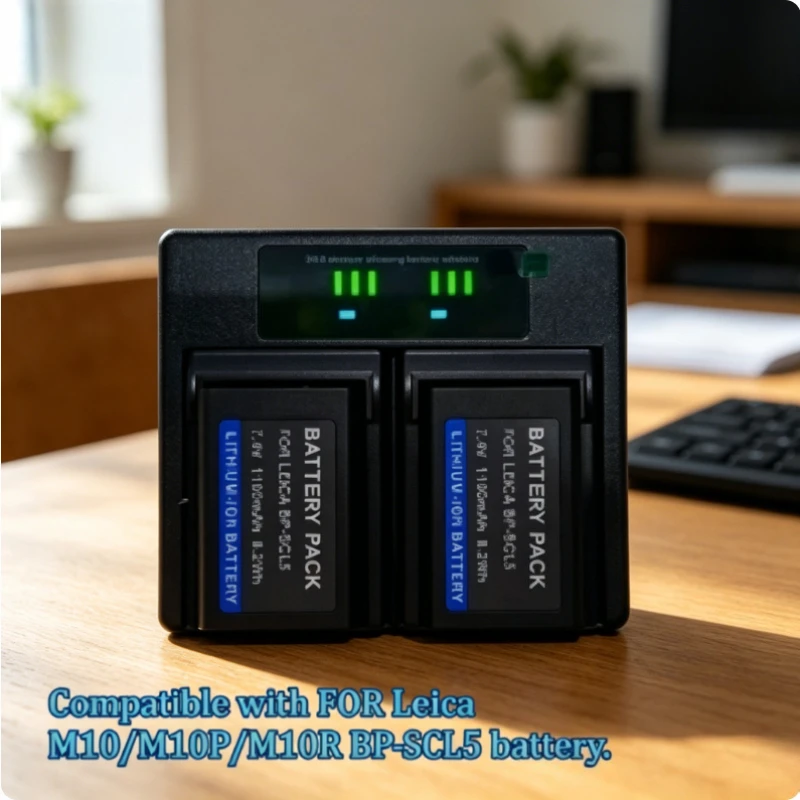 1100MAH 7.4 Compatible with BP-SCL5 FOR Leica M10 M10R M10P Camera Long Battery Life Long-lasting Charger Digital Battery