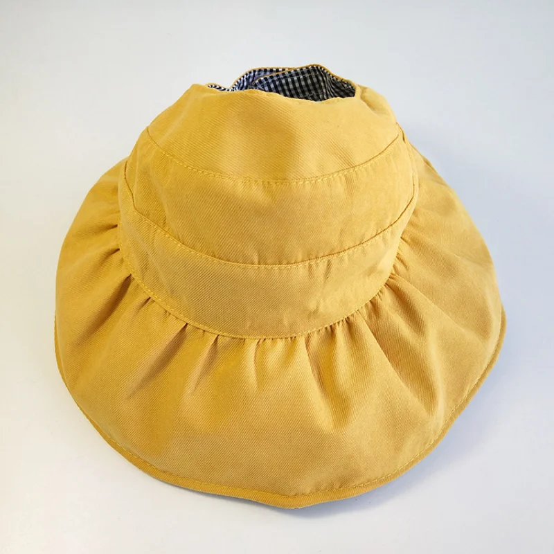 Custom.Children's Visor Hat Girls, New Spring/Summer Foldable Wide Brim Beach Hat, Parent-Child Travel H