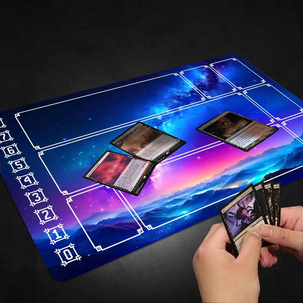 Magic playmat for TCG MTG LOL Balatro player Rubber mouse pad collectible card game pads With zones Duel deskmat night sky