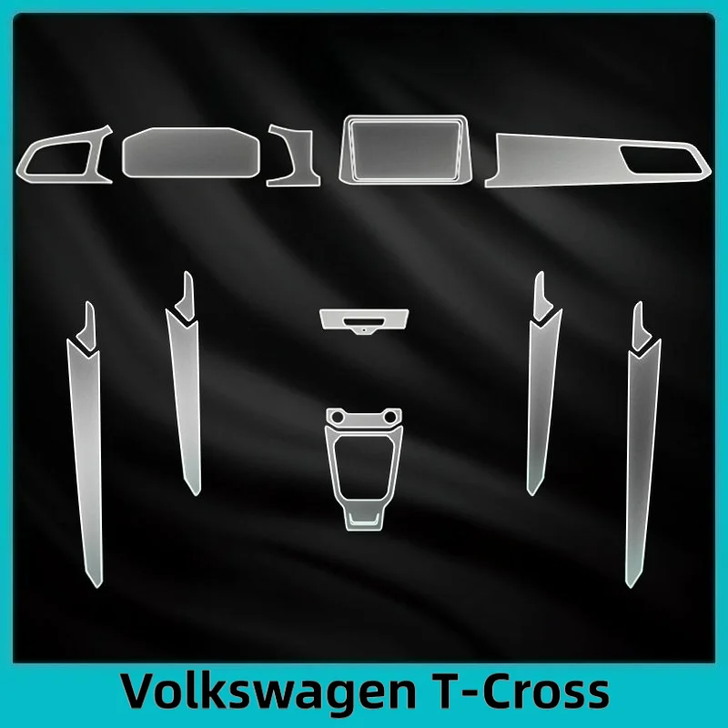 For 23-24 Volkswagen T-Cross Interior Full Set Protective Film Center Console Navigation Transparent Anti-Scratch Film Car