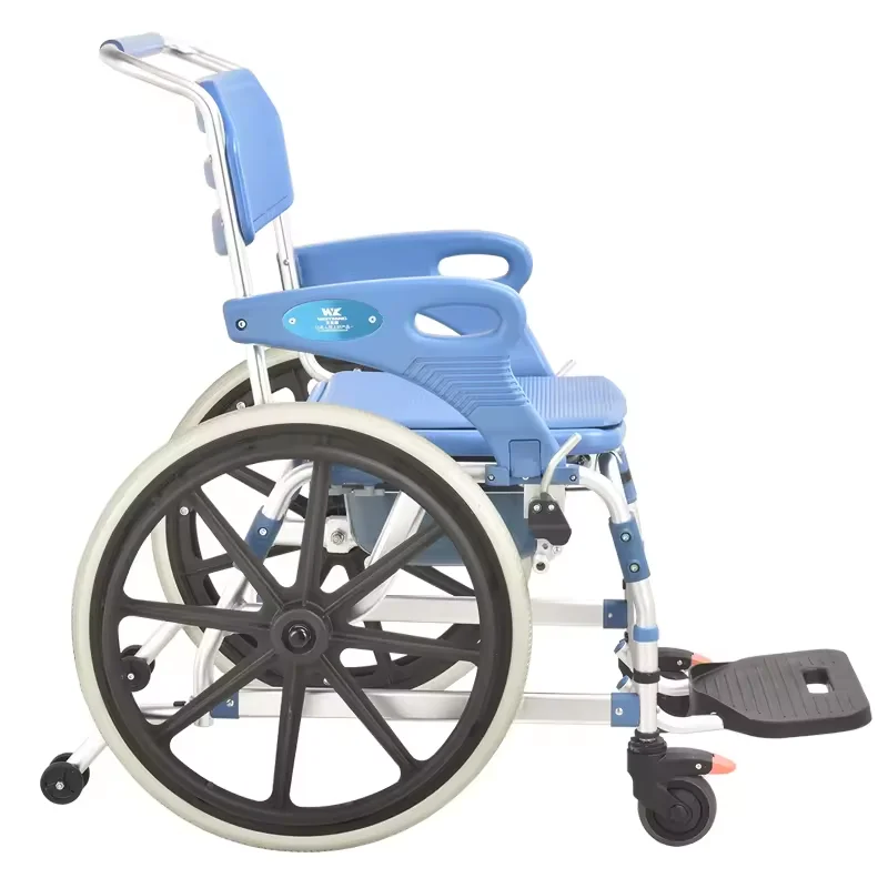 Aluminum Mobile Toilet Commode Chair for Elderly with Wheels Bathroom Non-Slip Seat Elderly Care Health And Personal Care