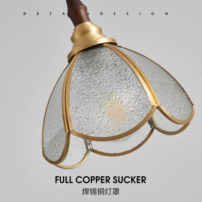 Lustre en verre et laiton rétro japonais, bar de luxe léger nostalgique rural nordique américain, lustre