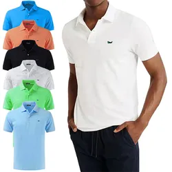 100% Cotton Mens Polo Shirt Summer Top Quality Sportswear Tees S-5XL Solid Color Short Sleeve Polos Homme Lapel T-shirt