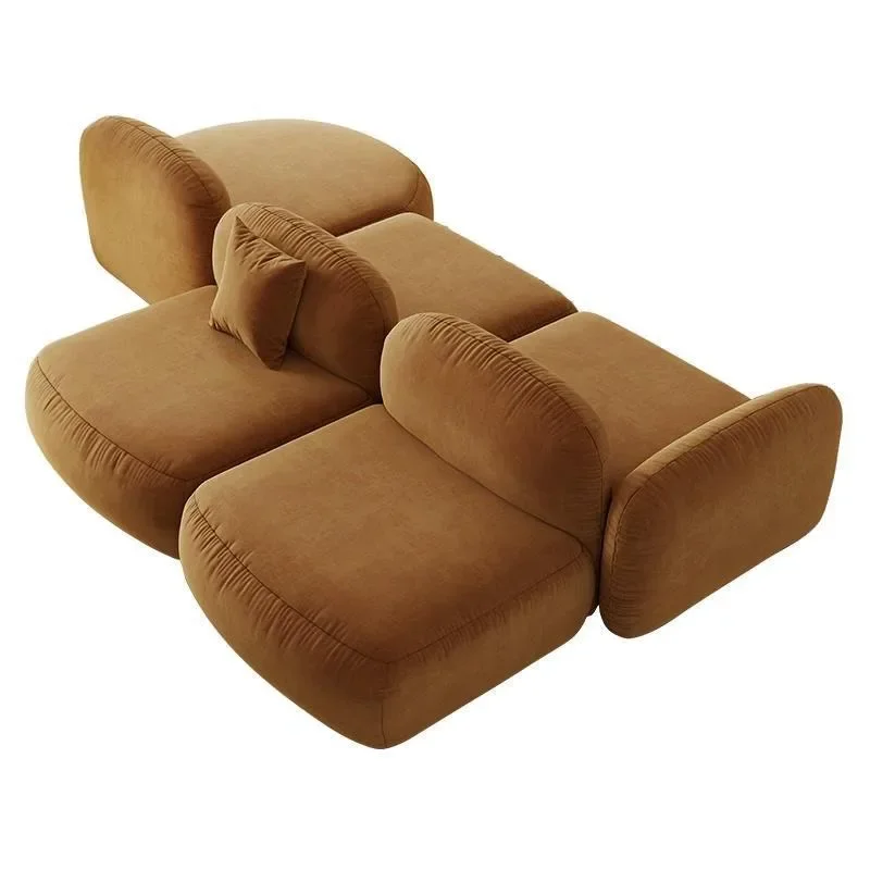 Cream wabi silent wind designer double-sided combination straight row matte fleece small apartment living room module simple