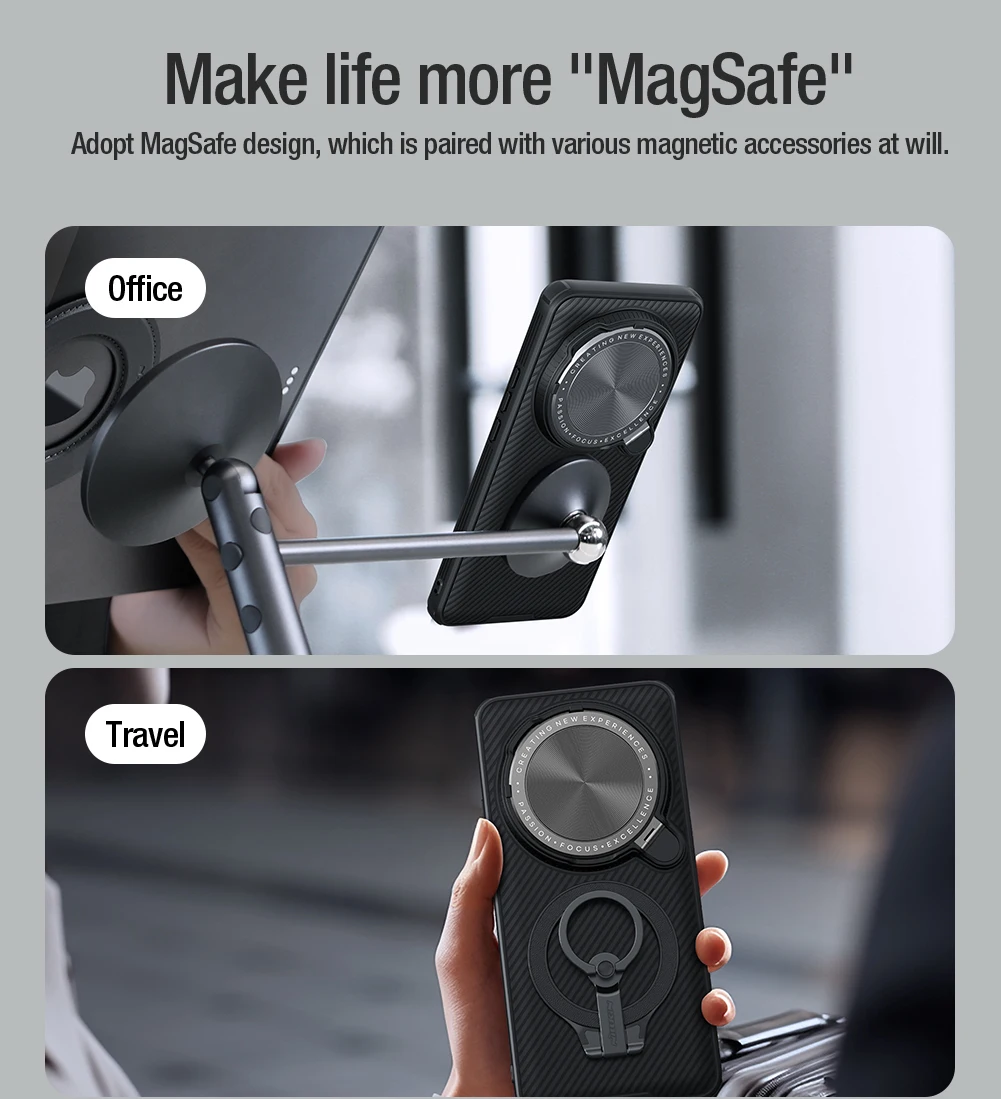 Für Xiaomi Mi 15 Ultra 5G Magnetische Hülle Nillkin Camshield Prop Kameraschutz mit Ständer, stoßfeste Rückseite