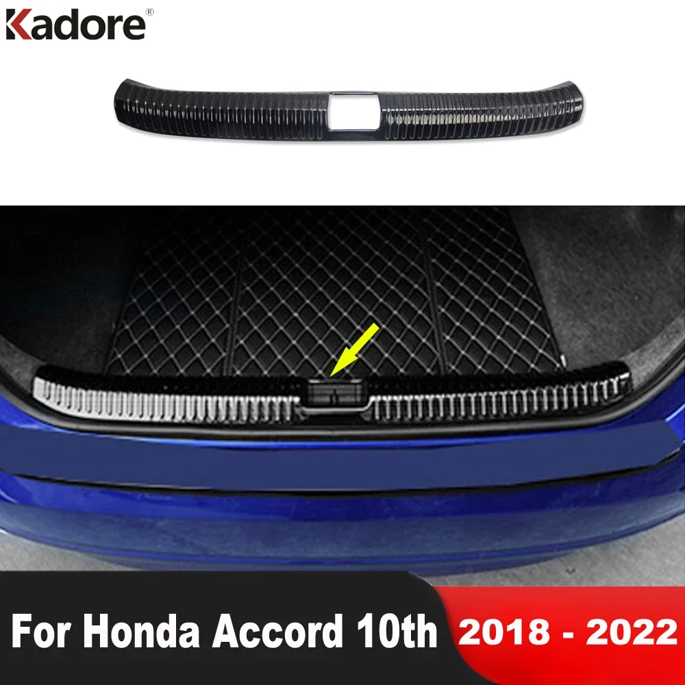 

Для Honda Accord 10th 2018 2019 2020 2021 2022 стальной Автомобильный задний бампер, крышка багажника, отделка, задняя дверь, порог, плита, защитные аксессуары