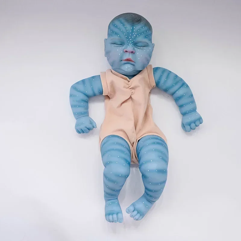 18inch Already Painted Reborn Doll Parts Peaches Cute Sleeping Baby 3D Painting with Visible Veins Cloth Body Included