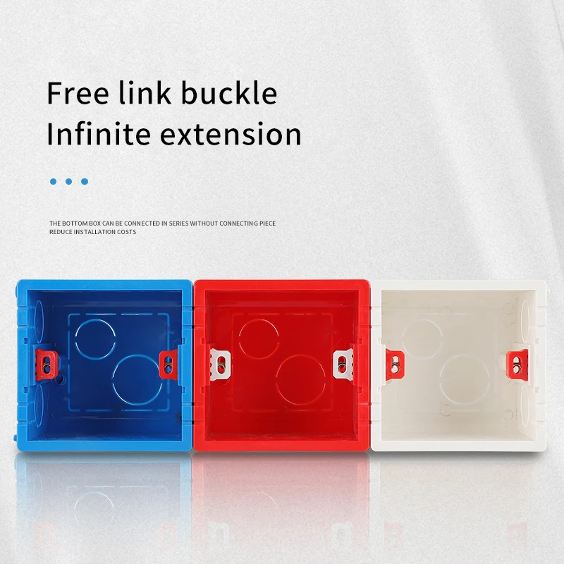 Picture 4: Type 86 General electric wall switch socket mounting box, switch socket junction box hidden in the mounting box white red blue