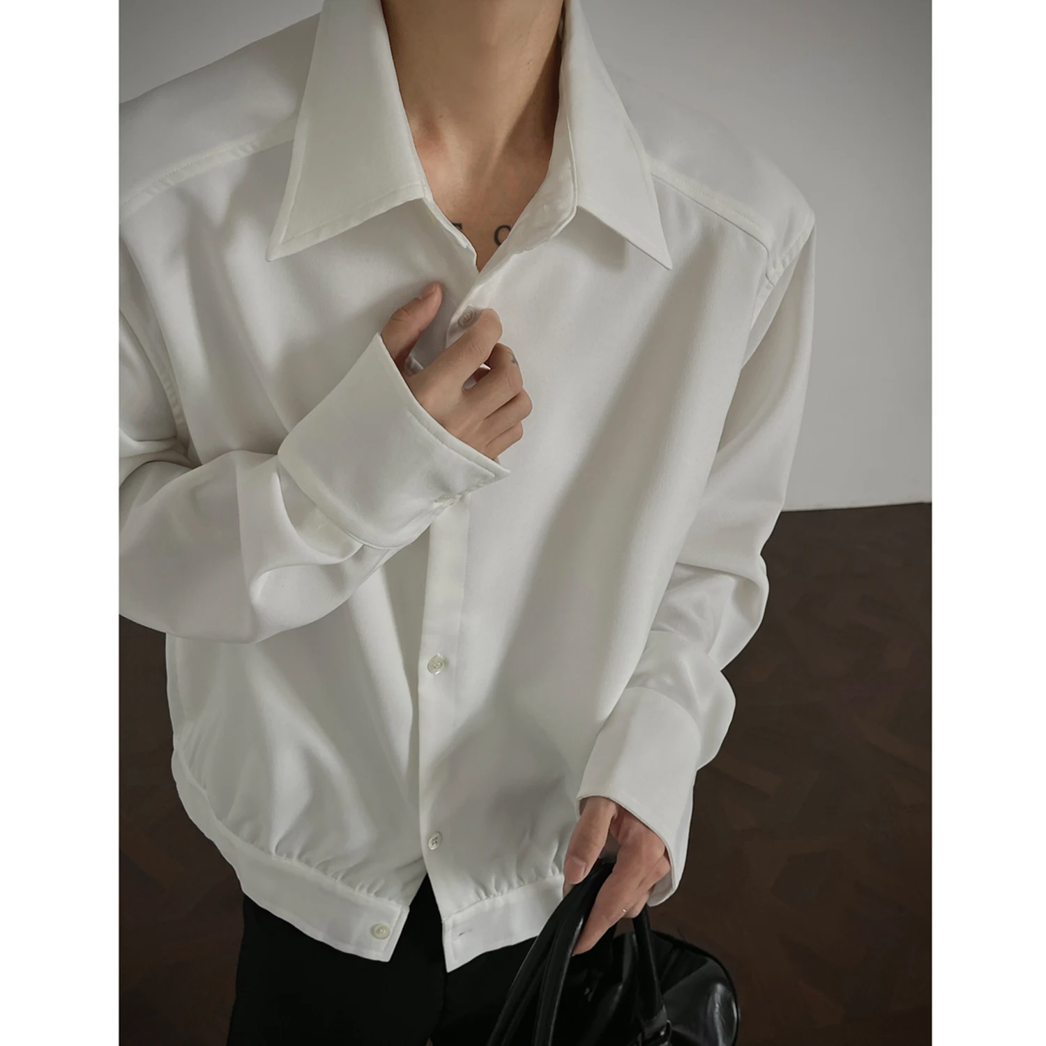 

Mens Shirt Long Sleeve 2025 New Autumn Oversized Korean Style Loose Fit Casual Fashion Top Blouse Streetwear Male Clothing