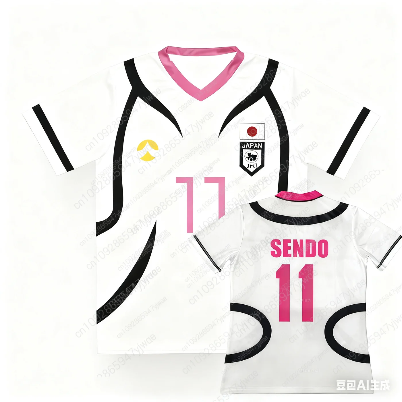 일본 애니메이션 블루 락 남성 및 여성 축구 유니폼 티 아이쿠 하야테&이토시 사에 롤플레잉 티셔츠 브이넥 스포츠웨어 탑