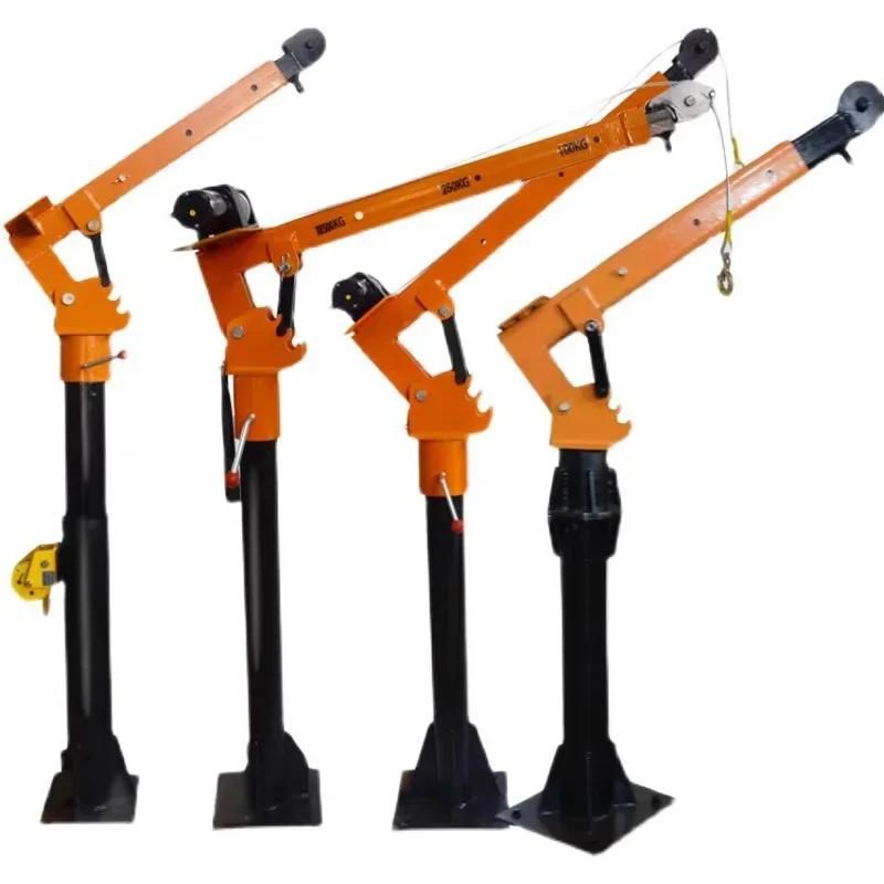 

【Popular】Vehicle Crane Outdoor Household Hydraulic Electric Small Cantilever 360 Degree Lifting Hoist