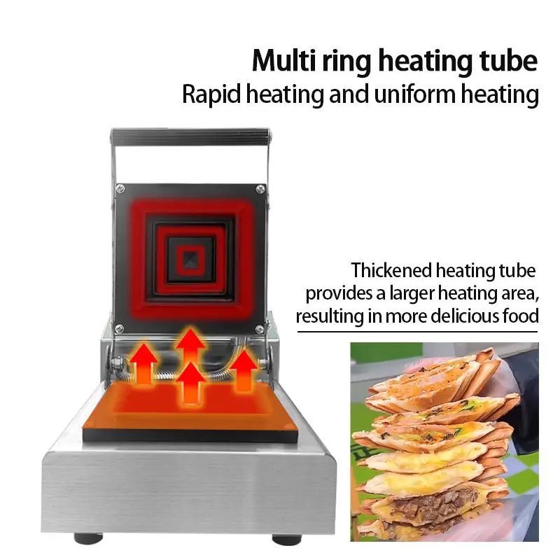 Commercial Mirror Sandwich Waffle Toaster – Ice Cream Panini & Brioche Burger Maker