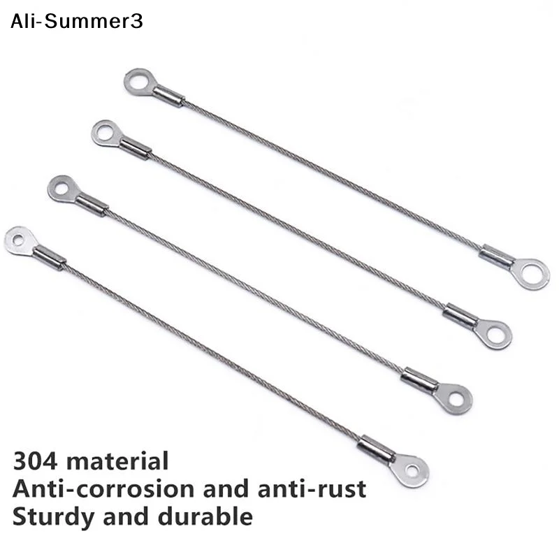 【A3】5Pcs Stainless Steel Wire Rope Cable M4 Hole End 1.5mm Wire Rope Cable For Various Products' Anti Fall Safety Ropes
