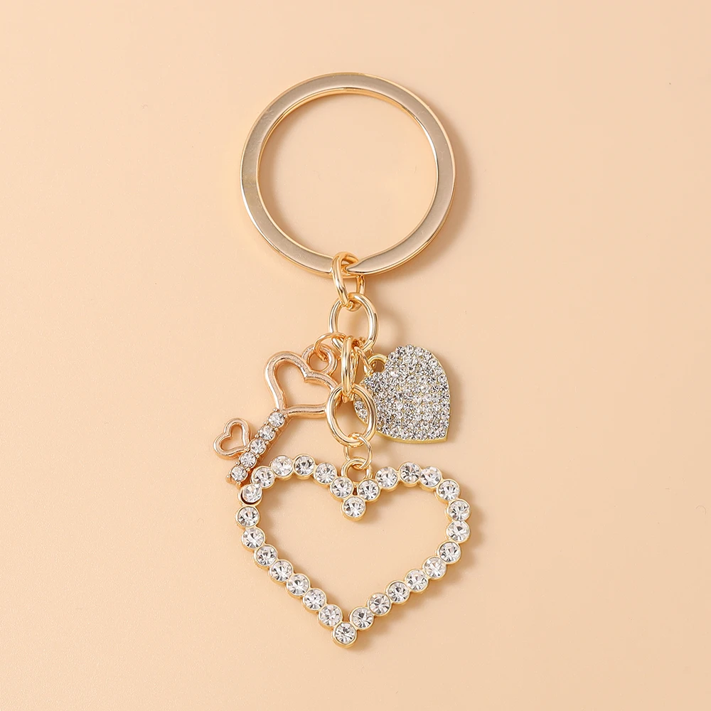 Aihua Fashion Herzförmiger Schlüsselanhänger für Frauen und Mädchen, Kristallherz-Schlüsselring, Handtaschenanhänger, DIY Handgemachter Schlüsselanhänger, Geschenke – Detail 9